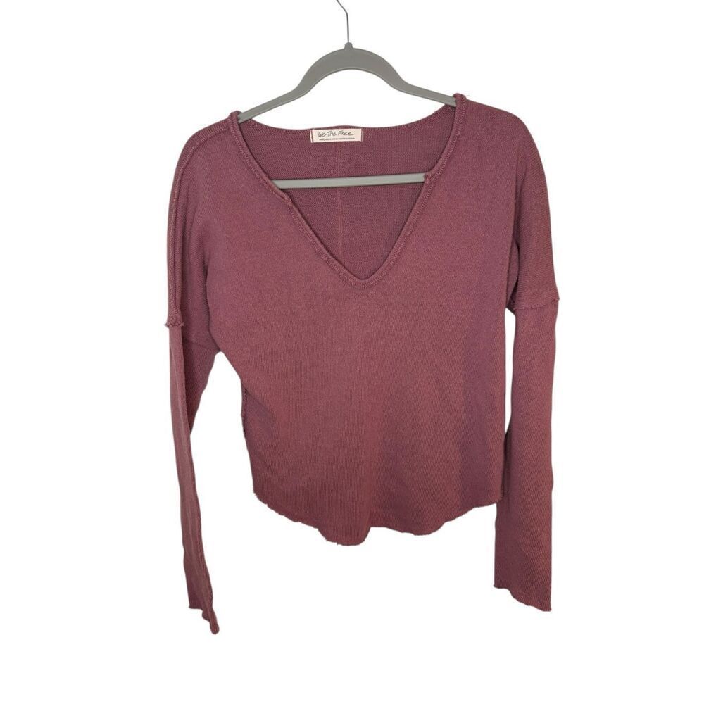 Free People We The Free Come Get‎ It V Neck Top in Wine Size Small